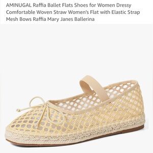 Mesh rattan ballet flats